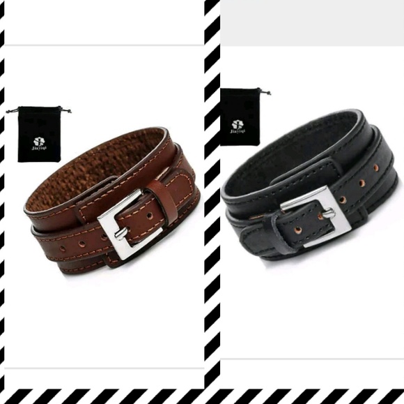 DOUBLE LAYER LEATHER BELT CUFF - Picture 2 of 7